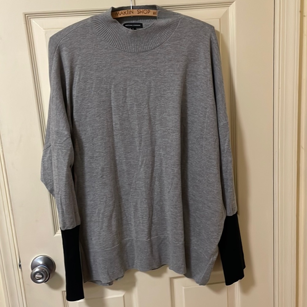 Universal Standard gray and black color block sweater